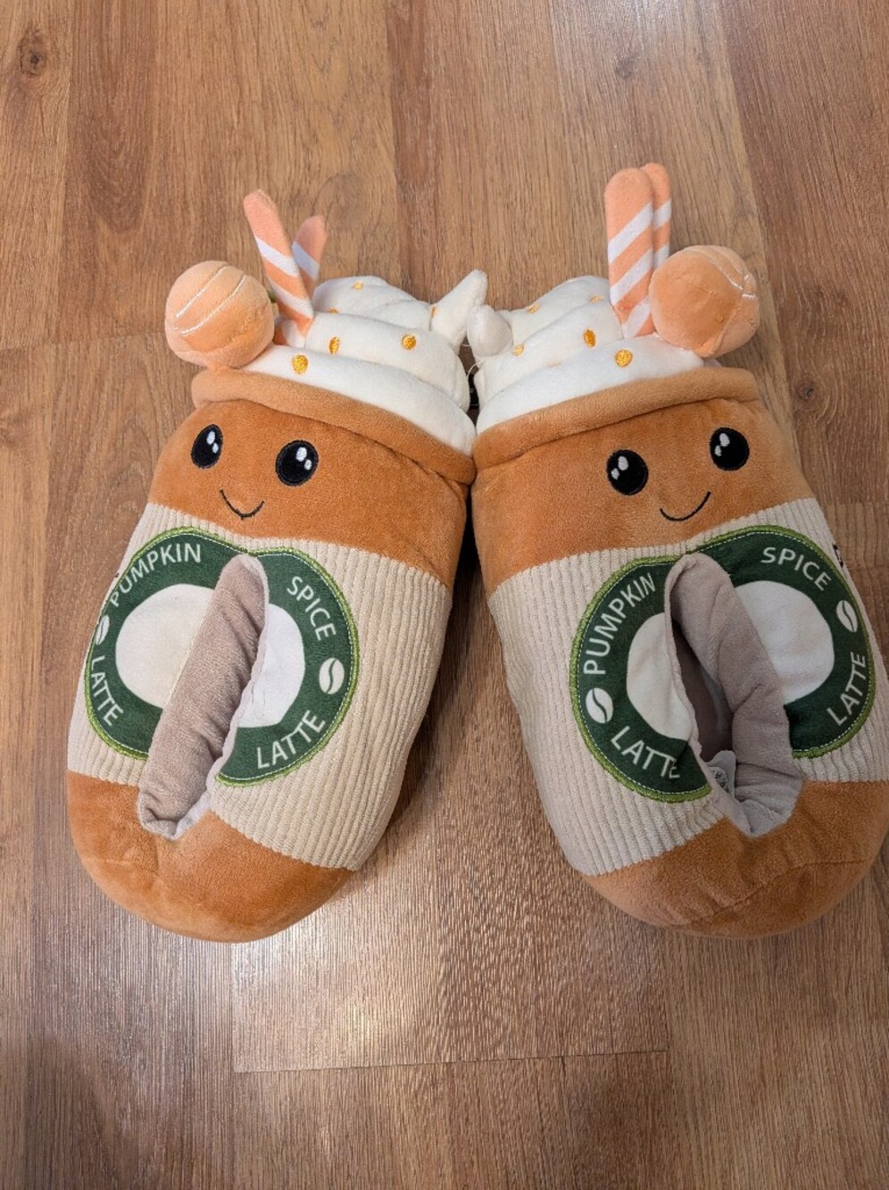 Pumpkin Spice Latte Slippers -warm And Cozy Size 5-6